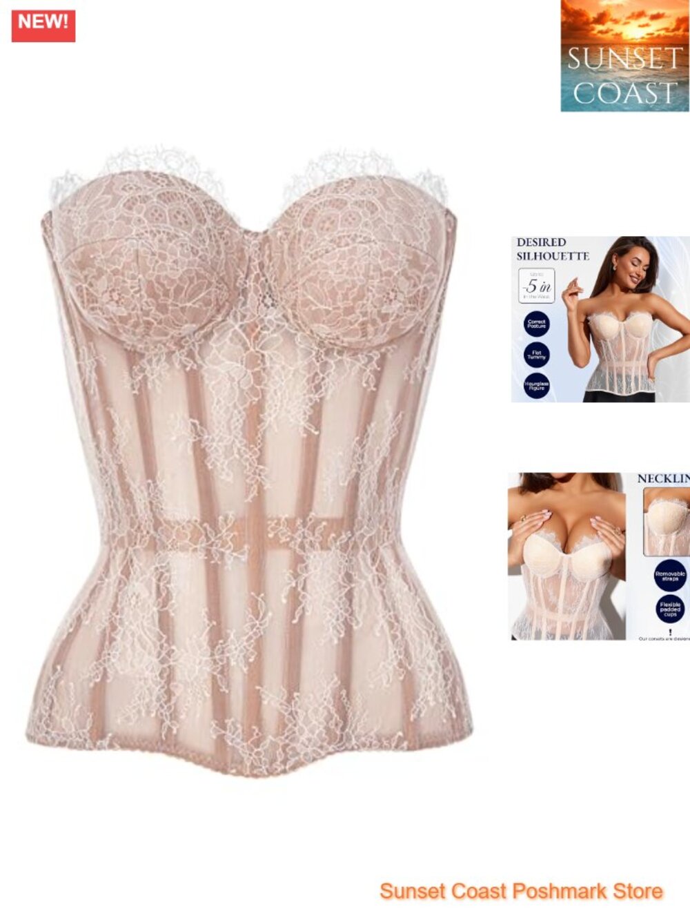 Overbust Mesh Corset Top Lace Up Steel Boned Victorian Bustier